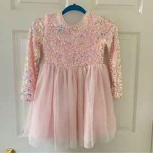 EUC, Size M (7/8) Pastel Pink Sequin Party Dress